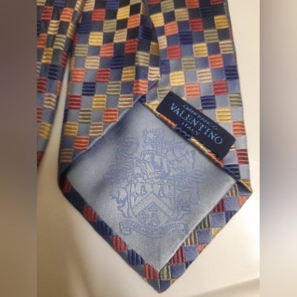 Gianfranco Valentino Italy - Mens Silk Tie - Blue Multi - Picture 4 of 8